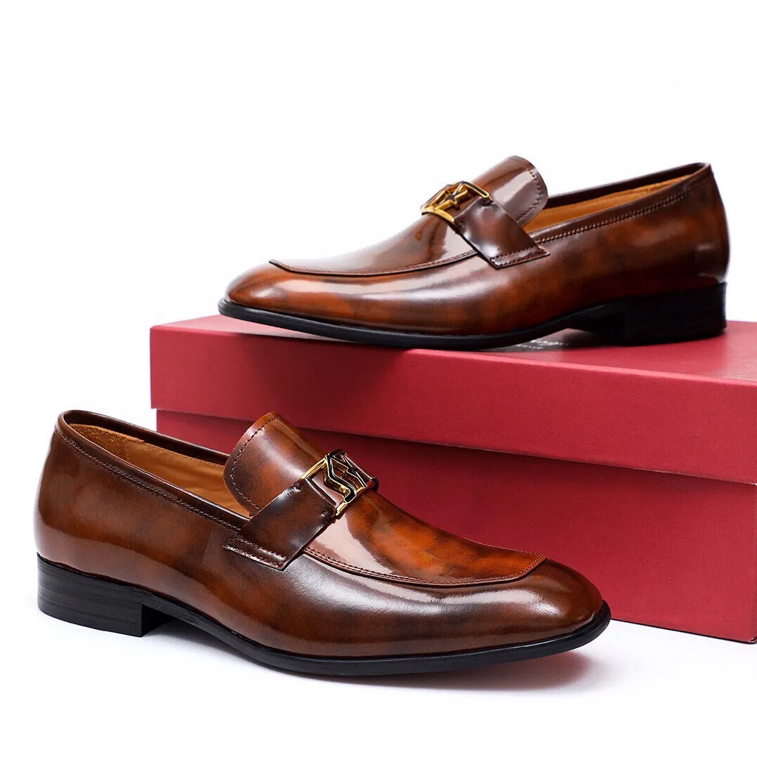 Men's Men's Shoes 💰540 💐[Ferragamo/Ferragamo] New 🐲Ferragamo* Ferragamo classic formal leather shoes! It is made of imported first-layer open-edge beaded cowhide leather upper + luxurious hardware buckle, and the inner layer is comfortable first-layer cowhide 🐂 leather lining! Original wear-resistant rubber outsole! Code number 38-44 (45🉑️customized)
